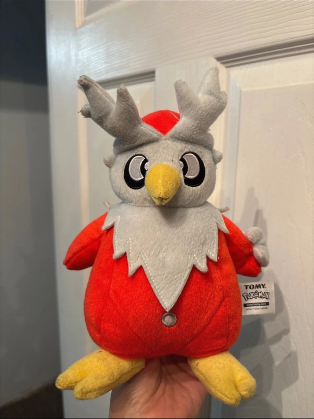 Pokemon Red, Gray and Yellow Delibird Plush - Tomy